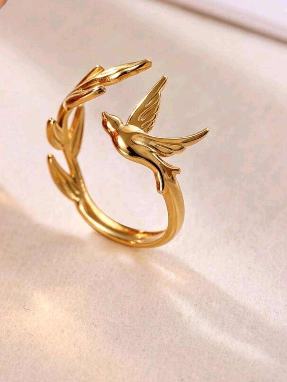 Gold Bird Wrap Ring - Elegant Women's Jewelry